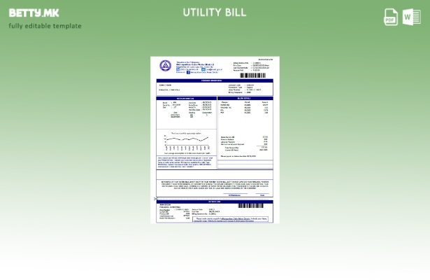 Модерен стил, шаблон за комунални сметки за воден округ на филипински митрополит